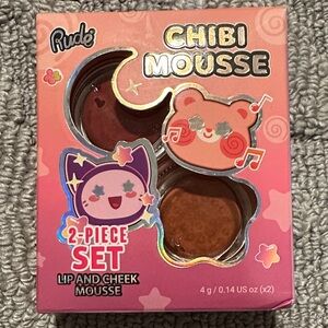 RUDE Chibi Mousse Lip and Cheek Duo - Pink and Brown